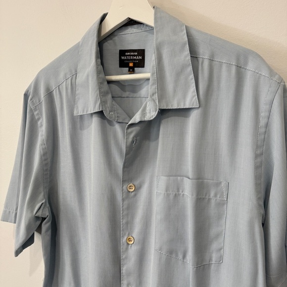Quiksilver Waterman Light Blue Casual Button Down Shirt Size M Soft - Picture 4 of 17
